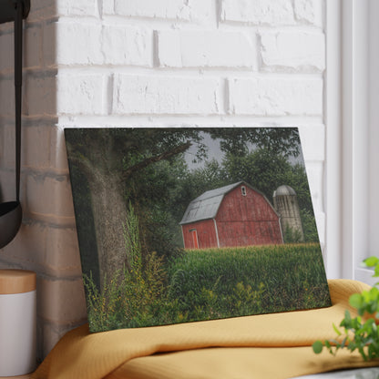 U R There Photography Mayville Lapeer Road Red Rustic Farmhouse Tempered-Glass Cutting Board