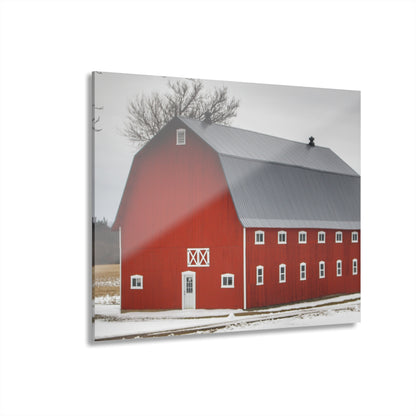 U R There Photography Hollow Corners Red Tree Silo II Rustic Farmhouse Acrylic Wall Print