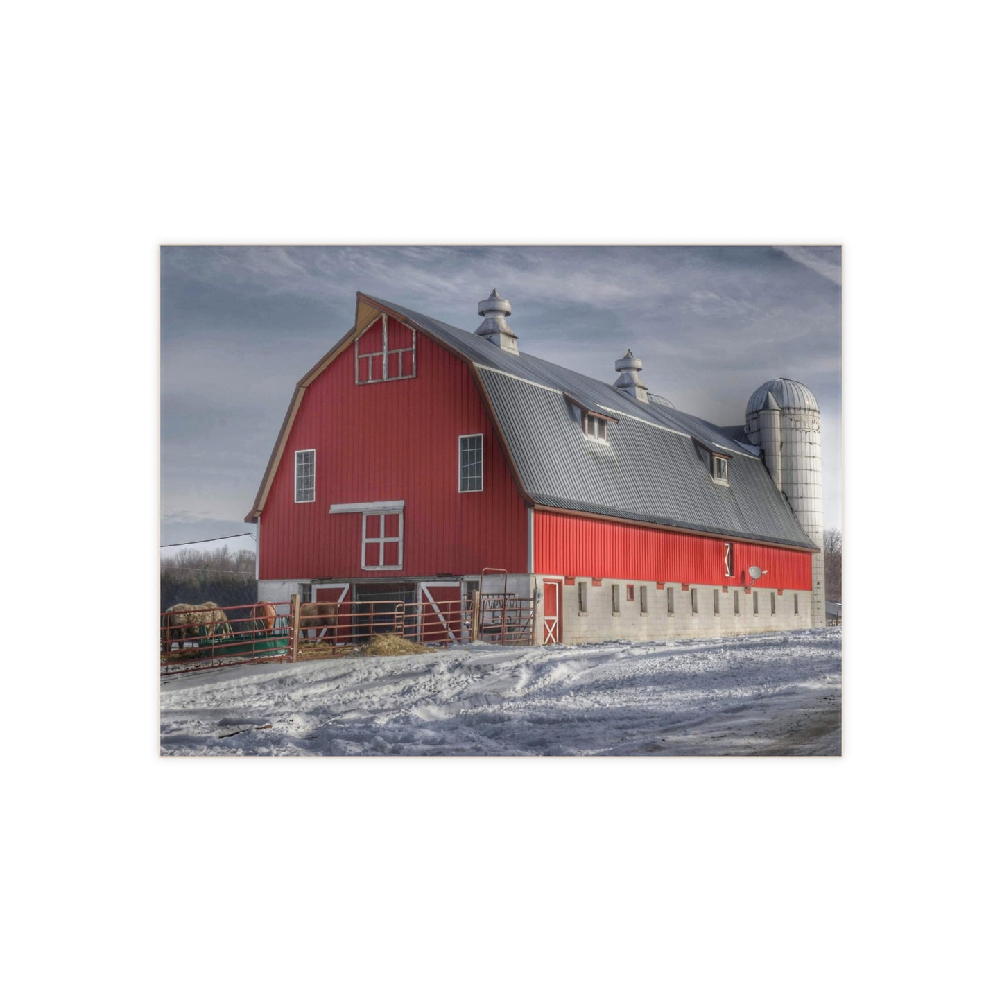 U R There Photography Casey Road Red Rustic Farmhouse Decorative Ceramic Tile