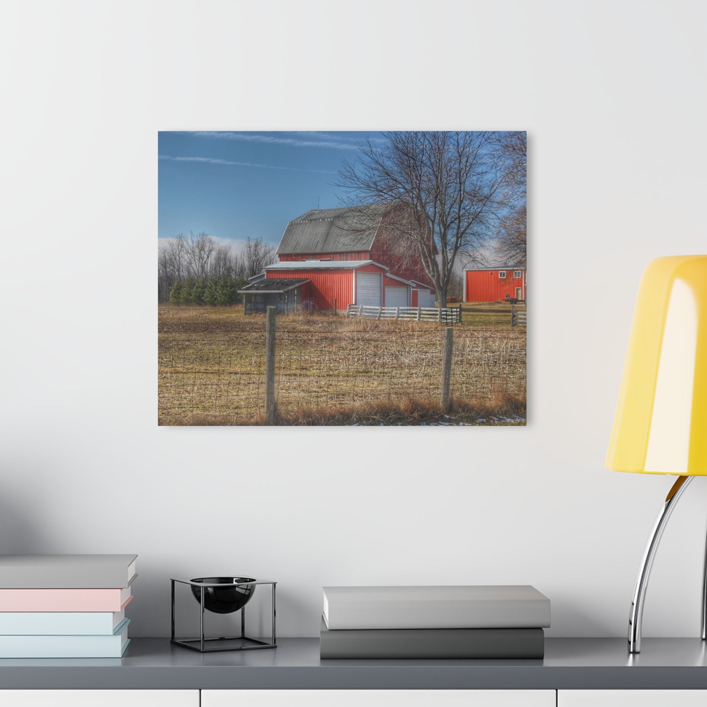 U R There Photography Clifford Road Red II Rustic Farmhouse Acrylic Wall Print