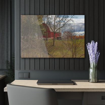 U R There Photography Laur Road Hidden Red Rustic Farmhouse Acrylic Wall Print