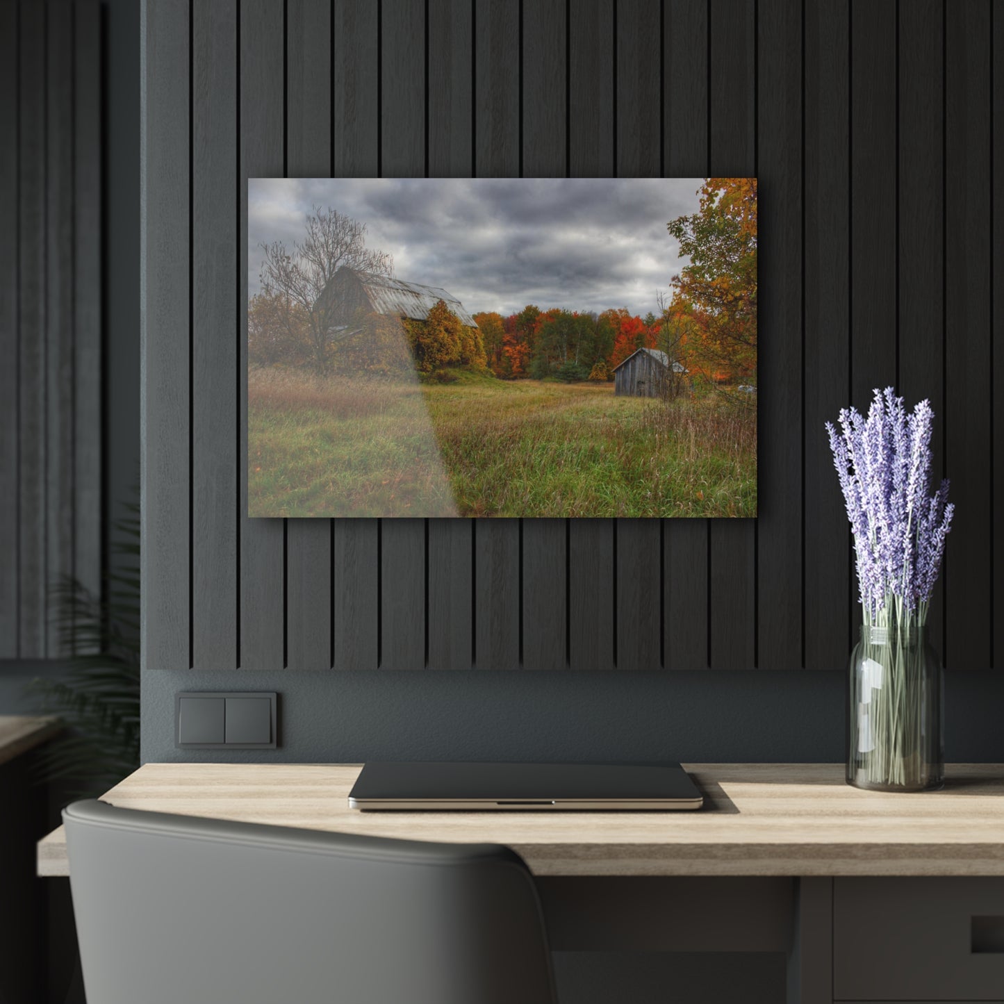 U R There Photography Church Road Grey and Little Grey Rustic Farmhouse Acrylic Wall Print