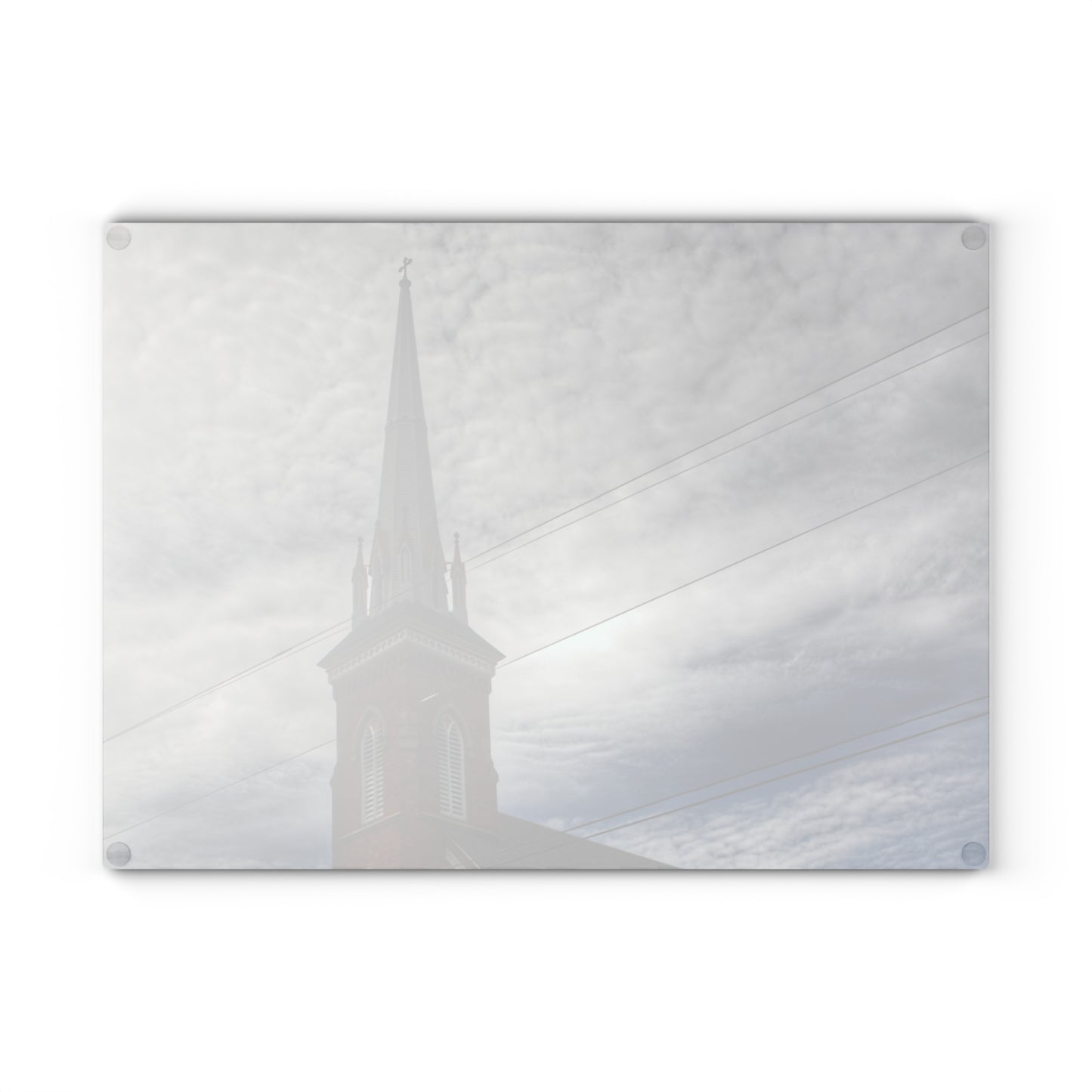 U R There Photography Frankenmuth Catholic Church Rustic Farmhouse Tempered-Glass Cutting Board