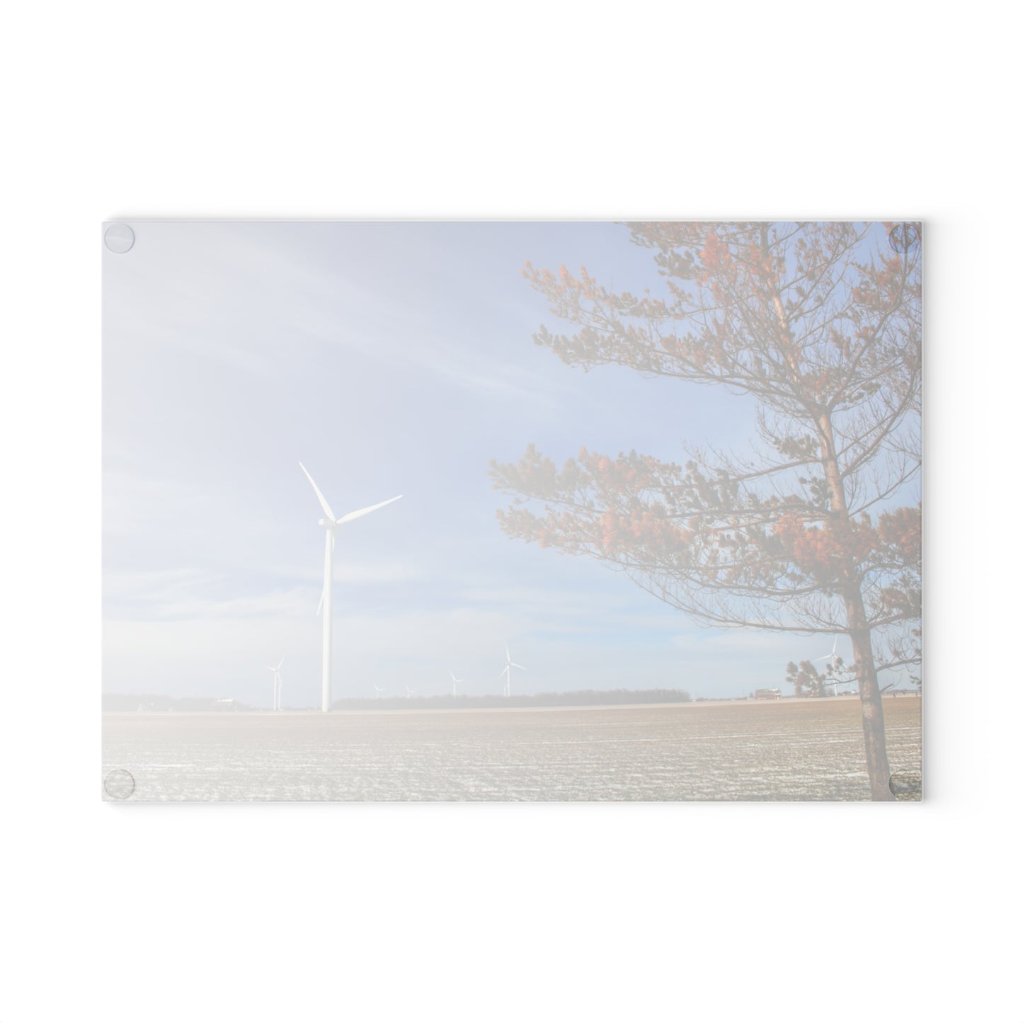 U R There Photography Winter Windmills Rustic Farmhouse Tempered-Glass Cutting Board