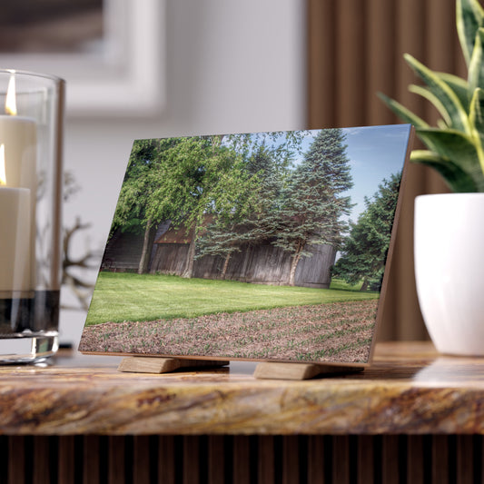 U R There Photography Barkley Road Greys II Rustic Farmhouse Decorative Ceramic Tile