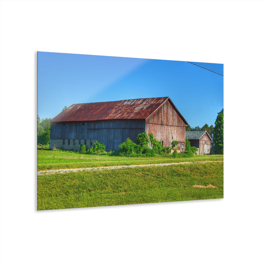 U R There Photography Otisville Rusted Reds Rustic Farmhouse Acrylic Wall Print