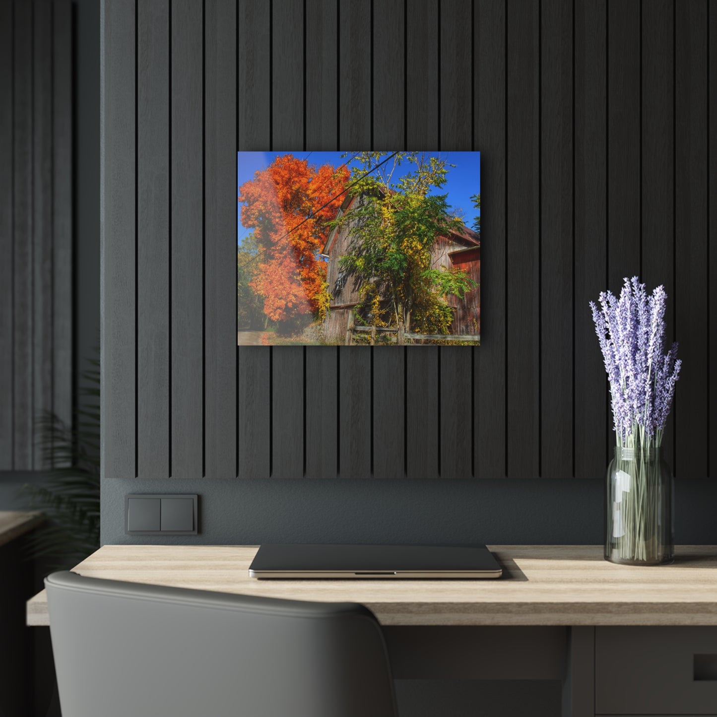 U R There Photography Oxford Rusted Red in Fall Rustic Farmhouse Acrylic Wall Print