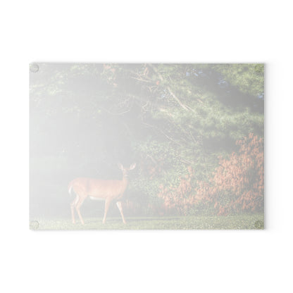 U R There Photography Mitchell Road Doe Rustic Farmhouse Tempered-Glass Cutting Board