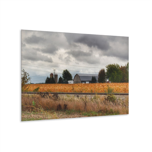 U R There Photography Reese Old Grey Beyond the Tracks Rustic Farmhouse Acrylic Wall Print