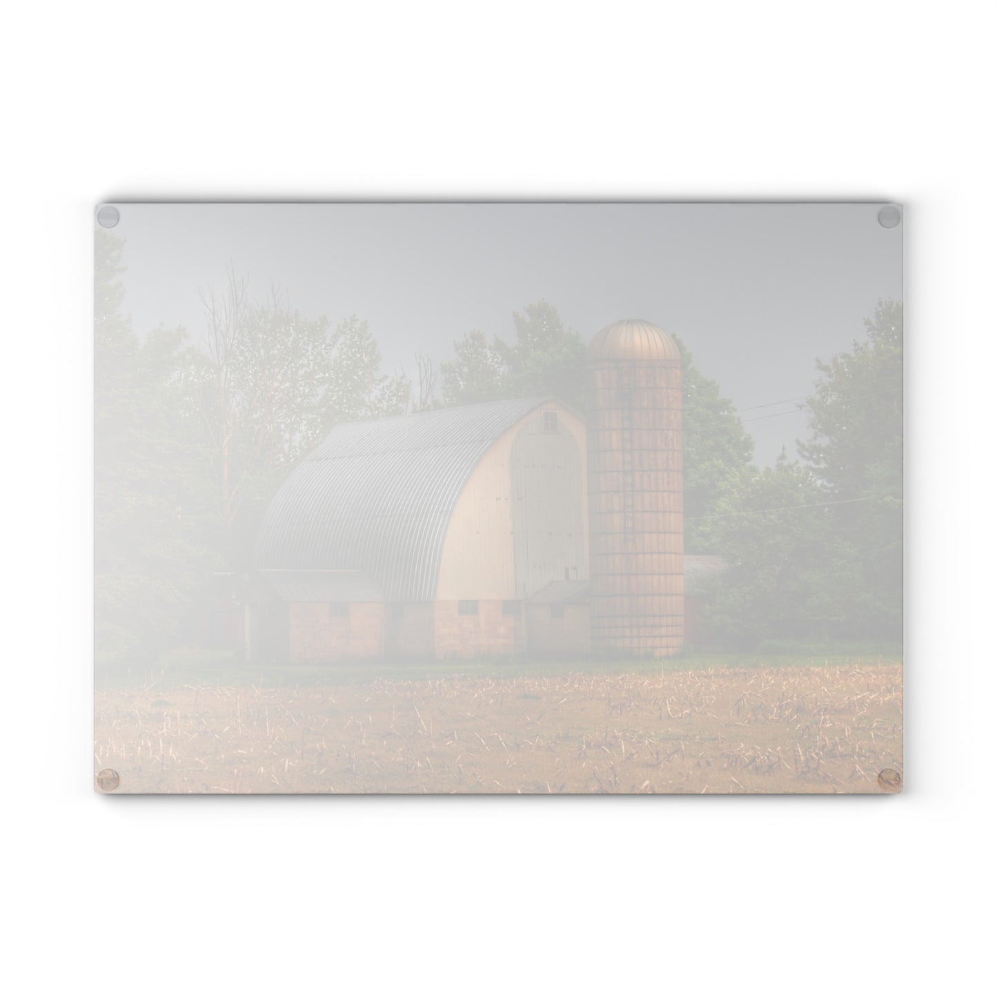 U R There Photography Carpenter Road White II Rustic Farmhouse Tempered-Glass Cutting Board