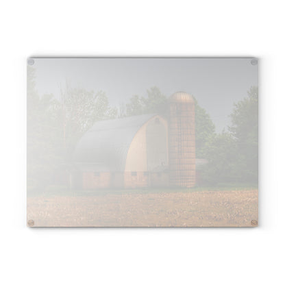 U R There Photography Carpenter Road White II Rustic Farmhouse Tempered-Glass Cutting Board