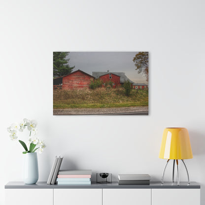 U R There Photography Goodrich Baldwin Road Reds I Rustic Farmhouse Acrylic Wall Print