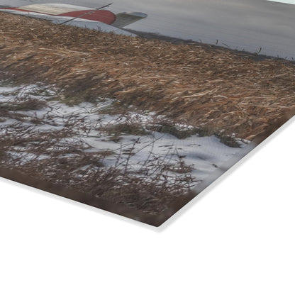 U R There Photography Edward Road Red Rustic Farmhouse Tempered-Glass Cutting Board