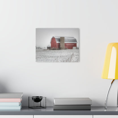 U R There Photography Winter Red Rustic Farmhouse Acrylic Wall Print