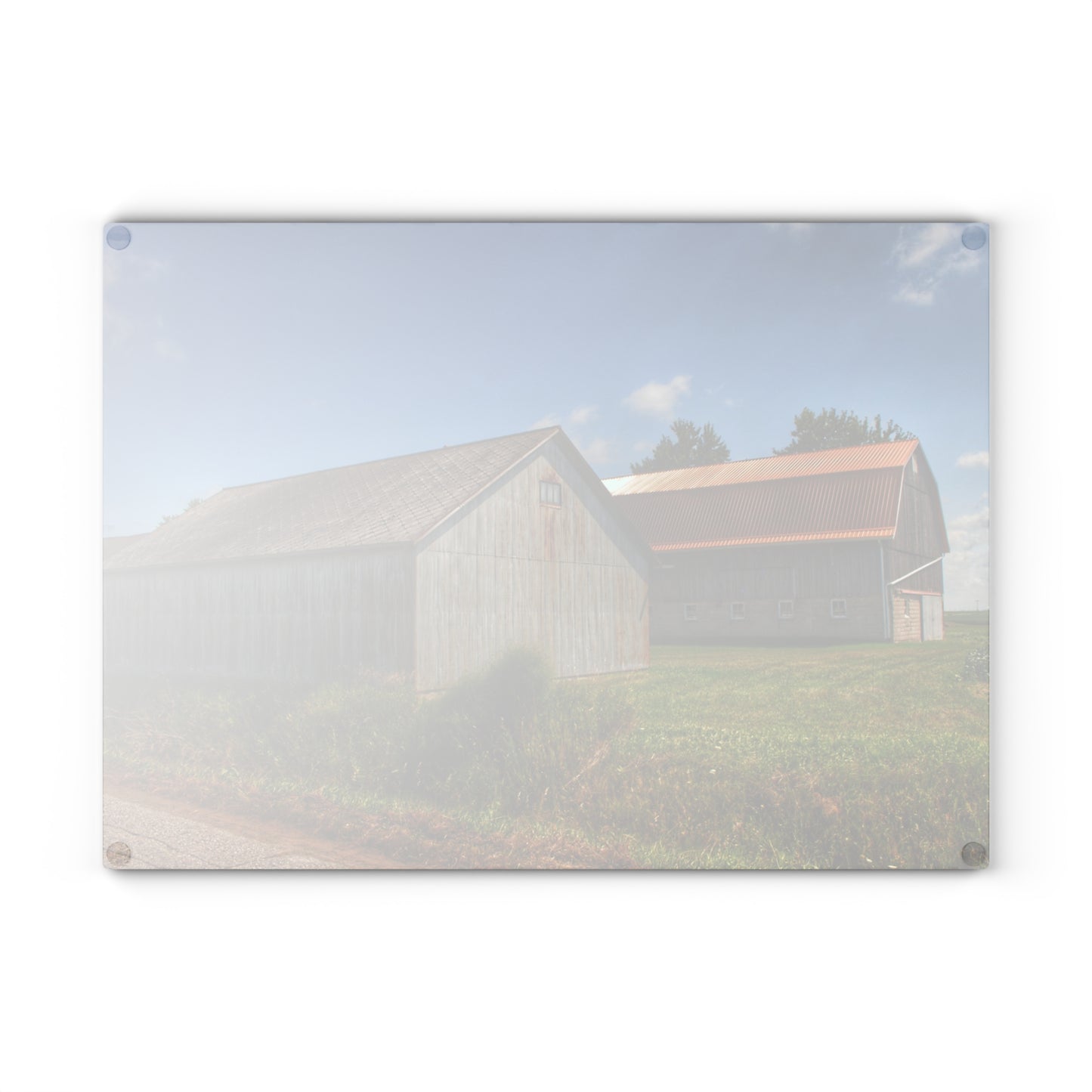 U R There Photography Copper Greys Rustic Farmhouse Tempered-Glass Cutting Board