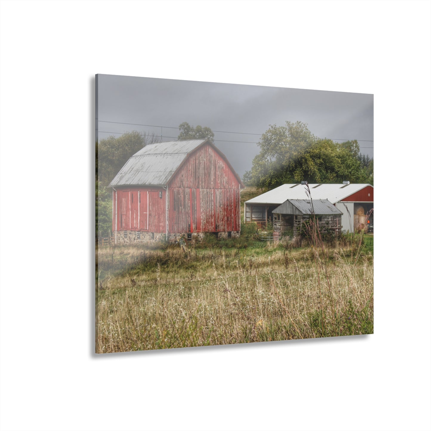 U R There Photography North Lake Road Red II Rustic Farmhouse Acrylic Wall Print