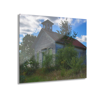 U R There Photography Mound Road Schoolhouse Rustic Farmhouse Acrylic Wall Print