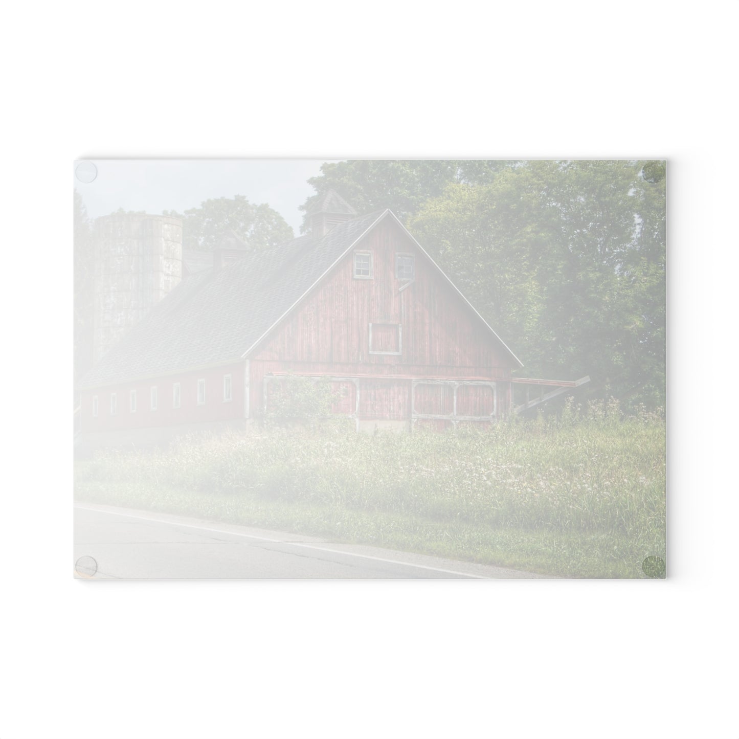 Barn Boutique Rustic Tempered-Glass Cutting Board| Metamora Red I