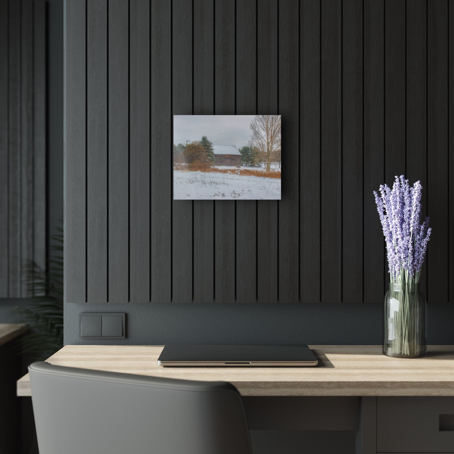 U R There Photography Hosner Road Grey in Late Fall Rustic Farmhouse Acrylic Wall Print