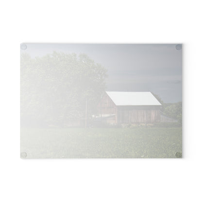 U R There Photography Castle Road Cow Barn III Rustic Farmhouse Tempered-Glass Cutting Board