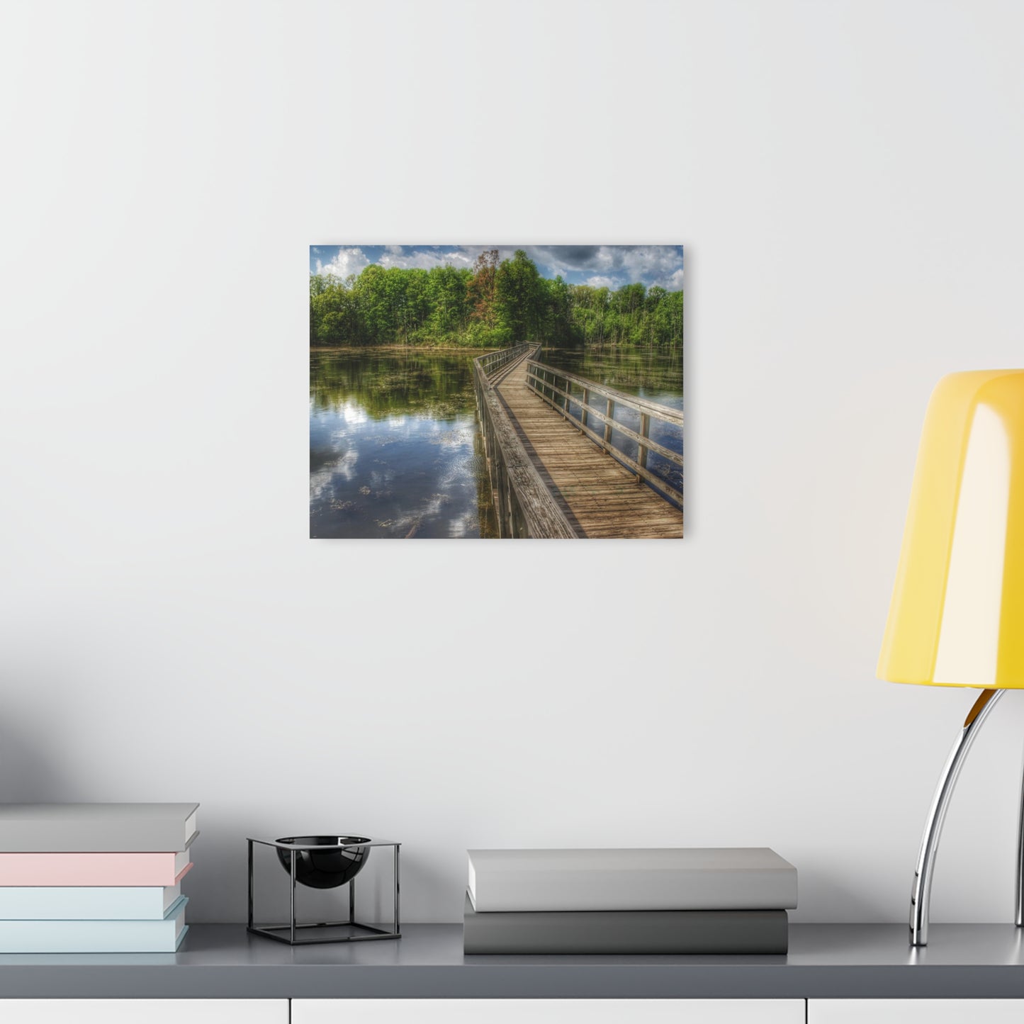 U R There Photography Linear Park Bridge in Lapeer III Rustic Farmhouse Acrylic Wall Print