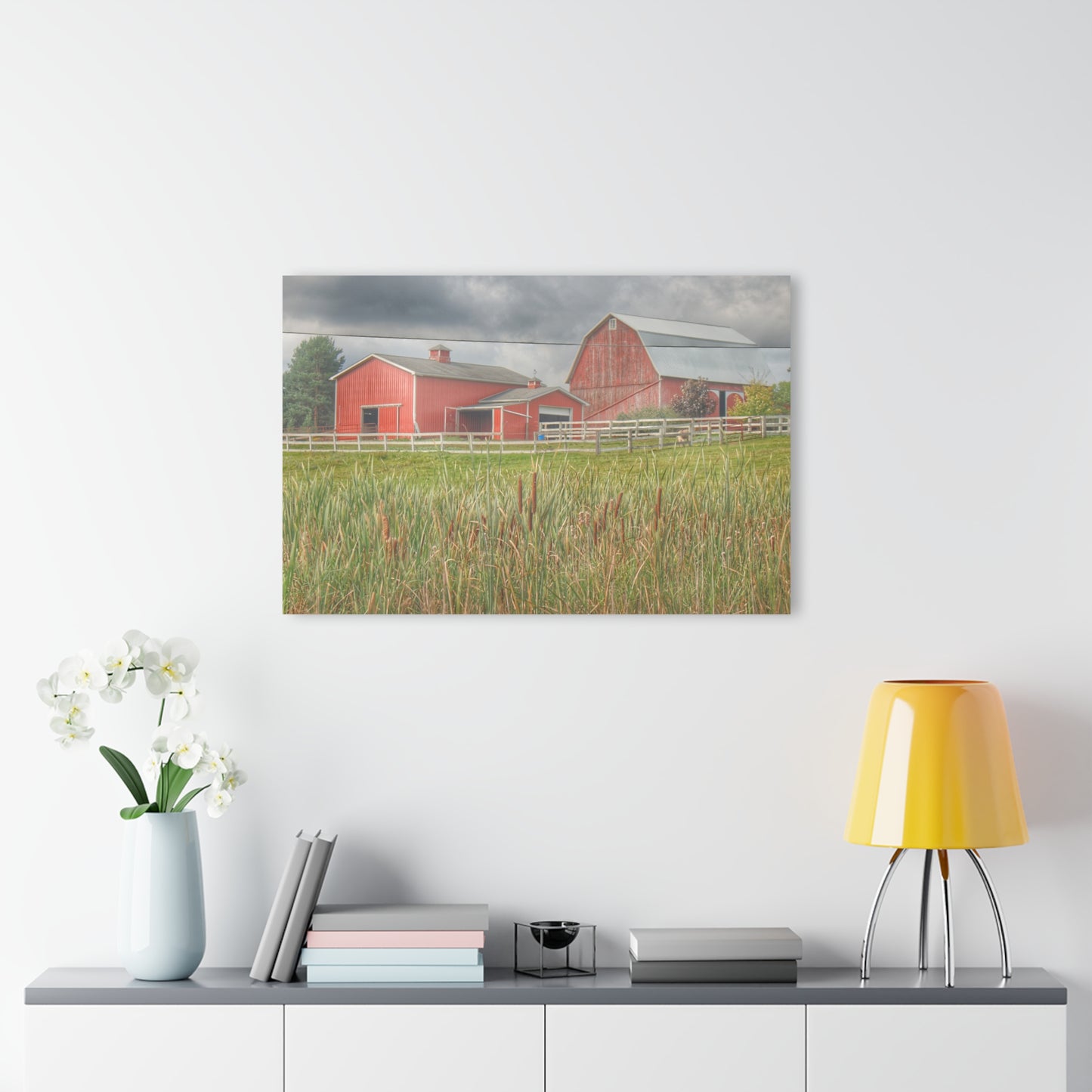 U R There Photography Greenwood Reds Rustic Farmhouse Acrylic Wall Print
