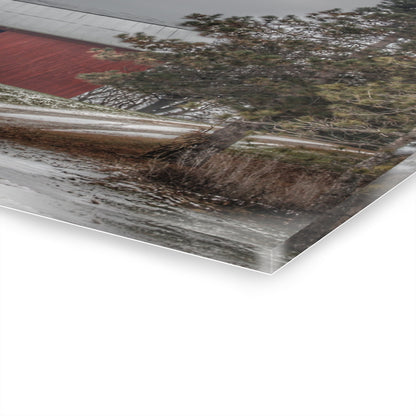 U R There Photography South Kirk Road Red Rustic Farmhouse Acrylic Wall Print
