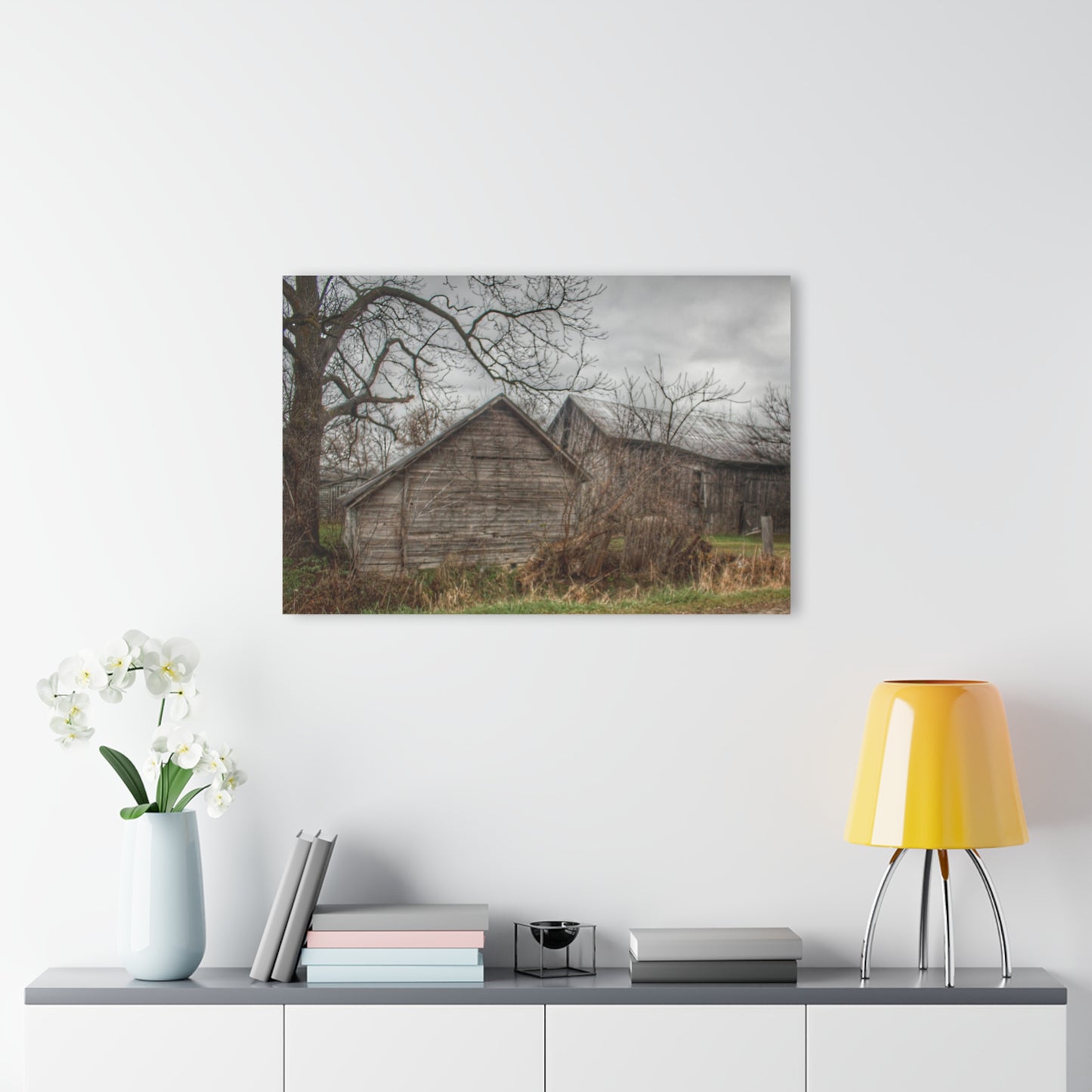 U R There Photography Bowers Road Greys II Rustic Farmhouse Acrylic Wall Print