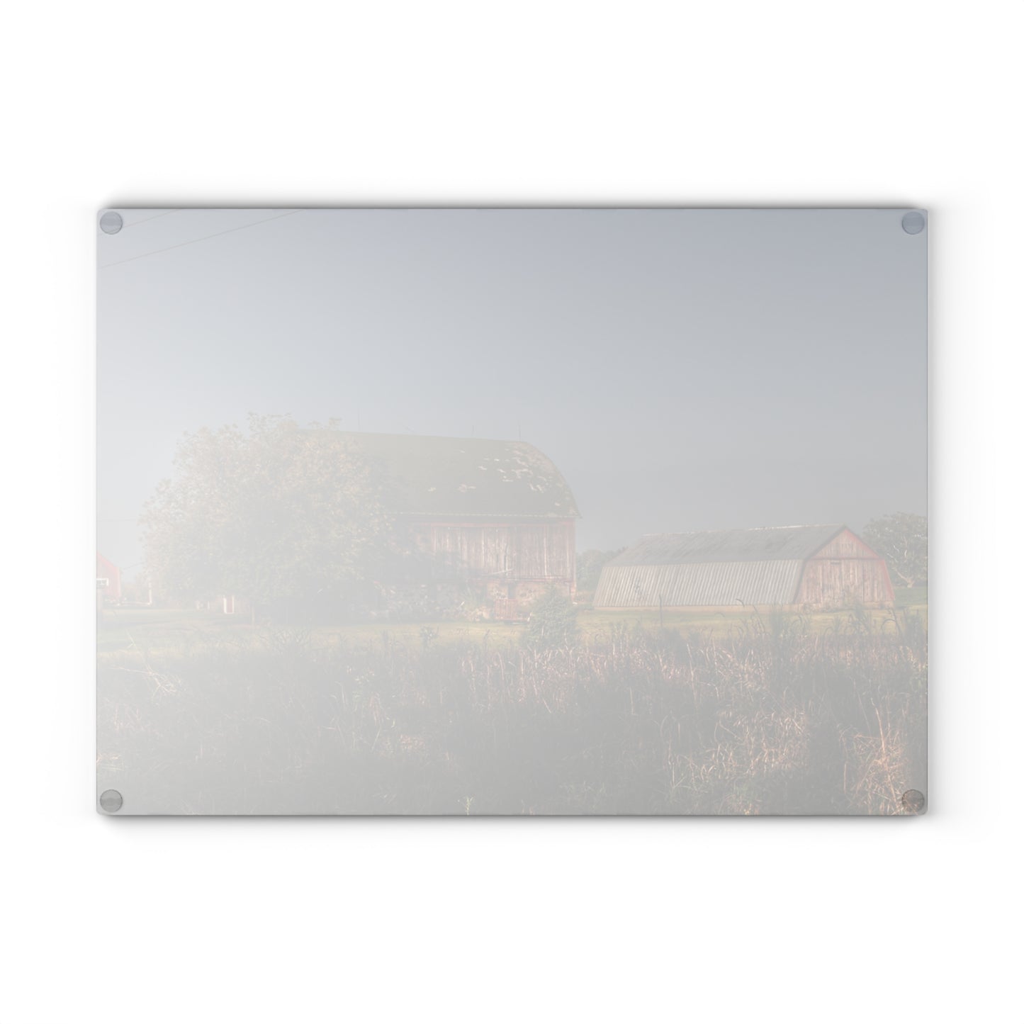 U R There Photography Summers Road Reds Rustic Farmhouse Tempered-Glass Cutting Board