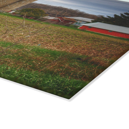 U R There Photography Fostoria Road Quonset Rustic Farmhouse Tempered-Glass Cutting Board
