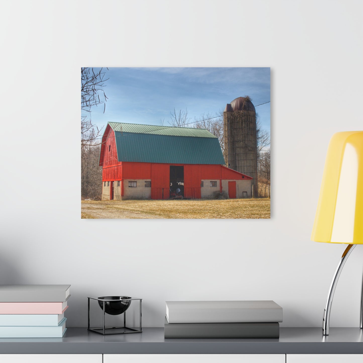 U R There Photography Wilson Road Red and Silo II Rustic Farmhouse Acrylic Wall Print
