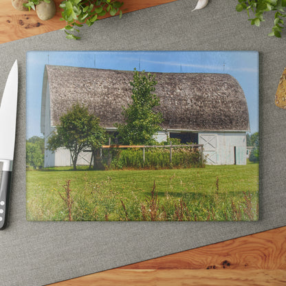 U R There Photography Country White Rustic Farmhouse Tempered-Glass Cutting Board