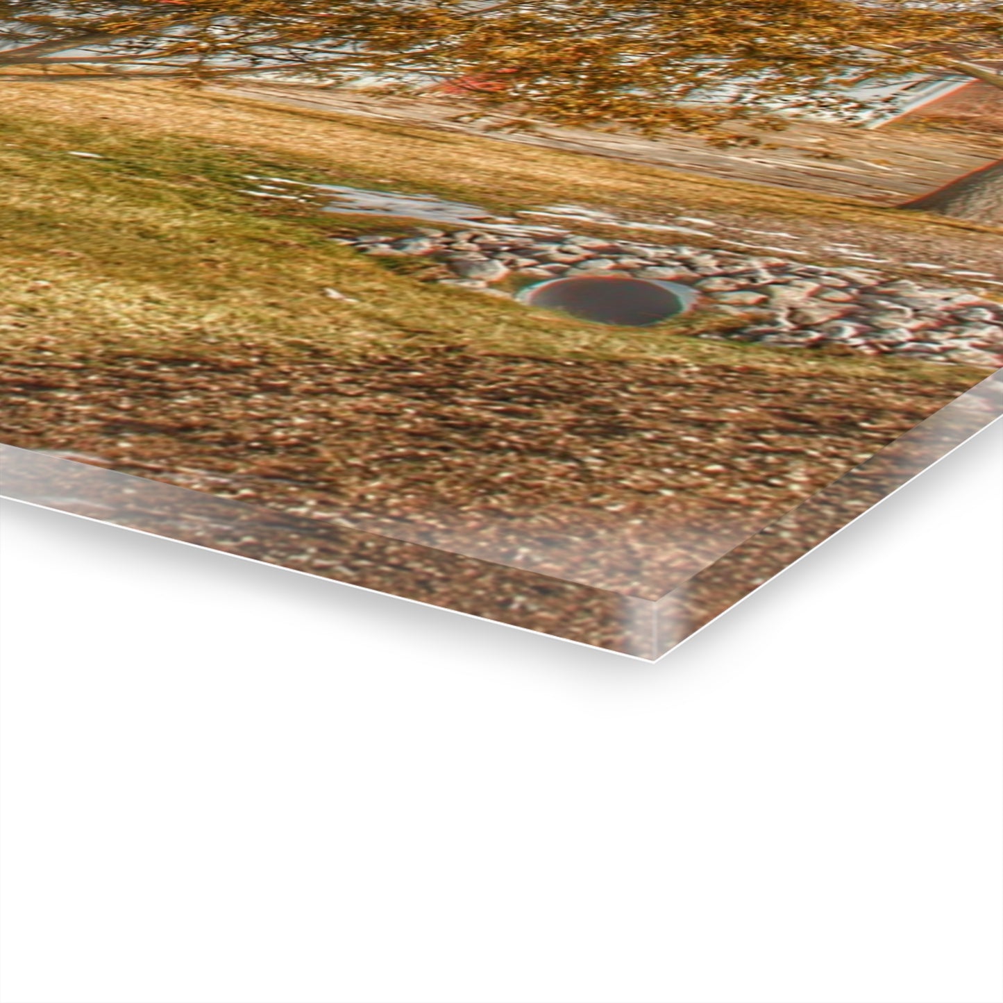 U R There Photography Newark Road Red and Silos II Rustic Farmhouse Acrylic Wall Print