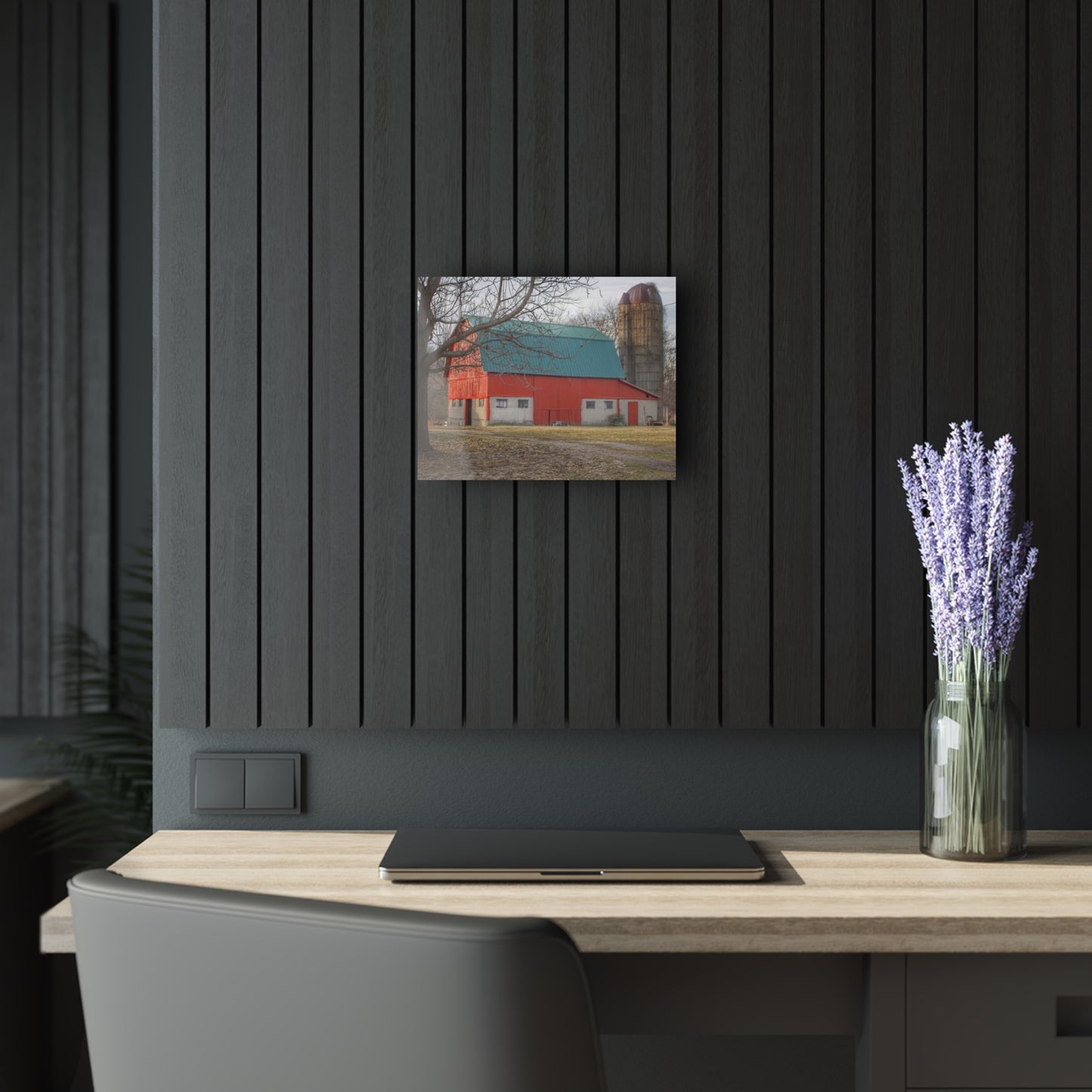 U R There Photography Wilson Road Red and Silo I Rustic Farmhouse Acrylic Wall Print