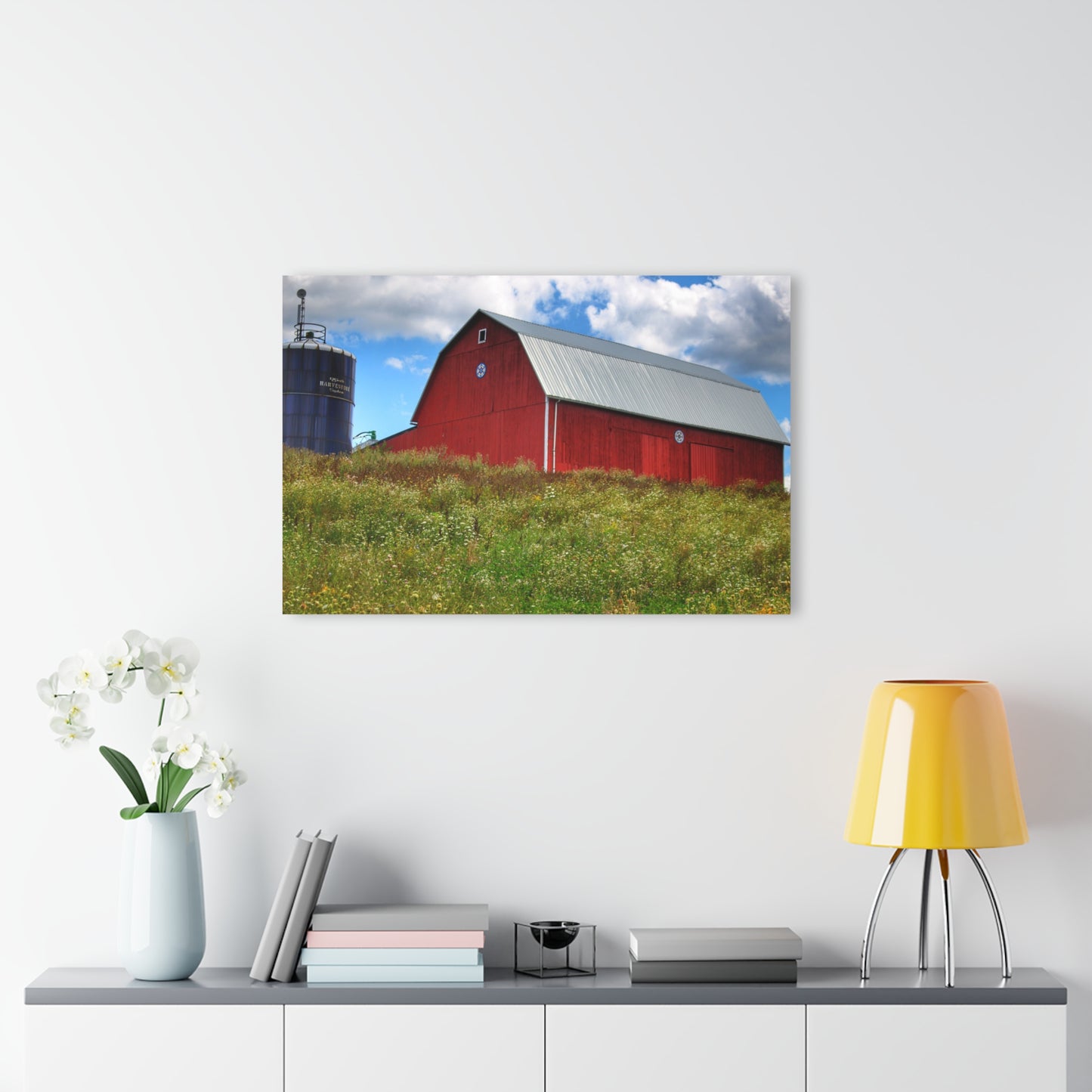U R There Photography South Henderson Road Hilltop Red III Rustic Farmhouse Acrylic Wall Print