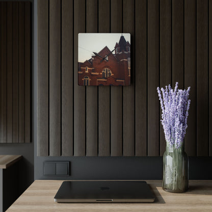 U R There Photography Brown City Methodist Church Rustic Farmhouse Wall Clock