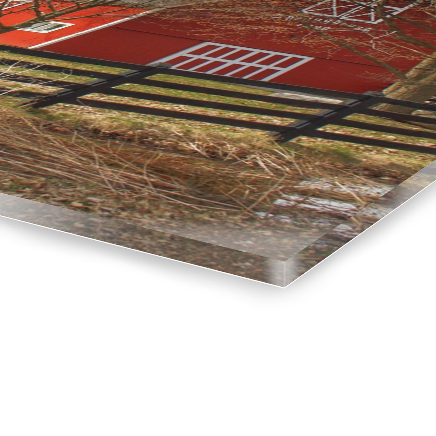 U R There Photography Thornville Road Red Rustic Farmhouse Acrylic Wall Print