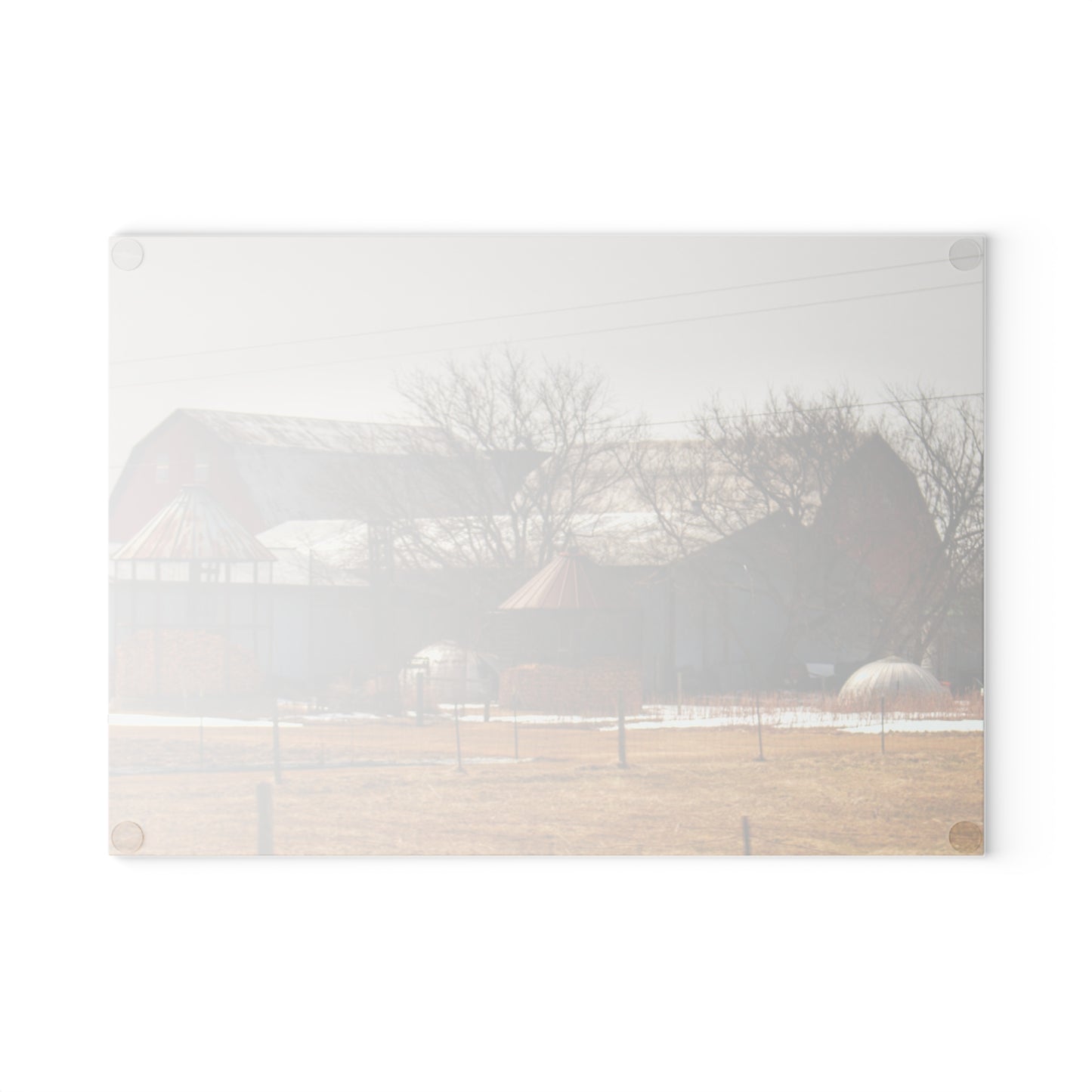 U R There Photography Hidden Red Rustic Farmhouse Tempered-Glass Cutting Board
