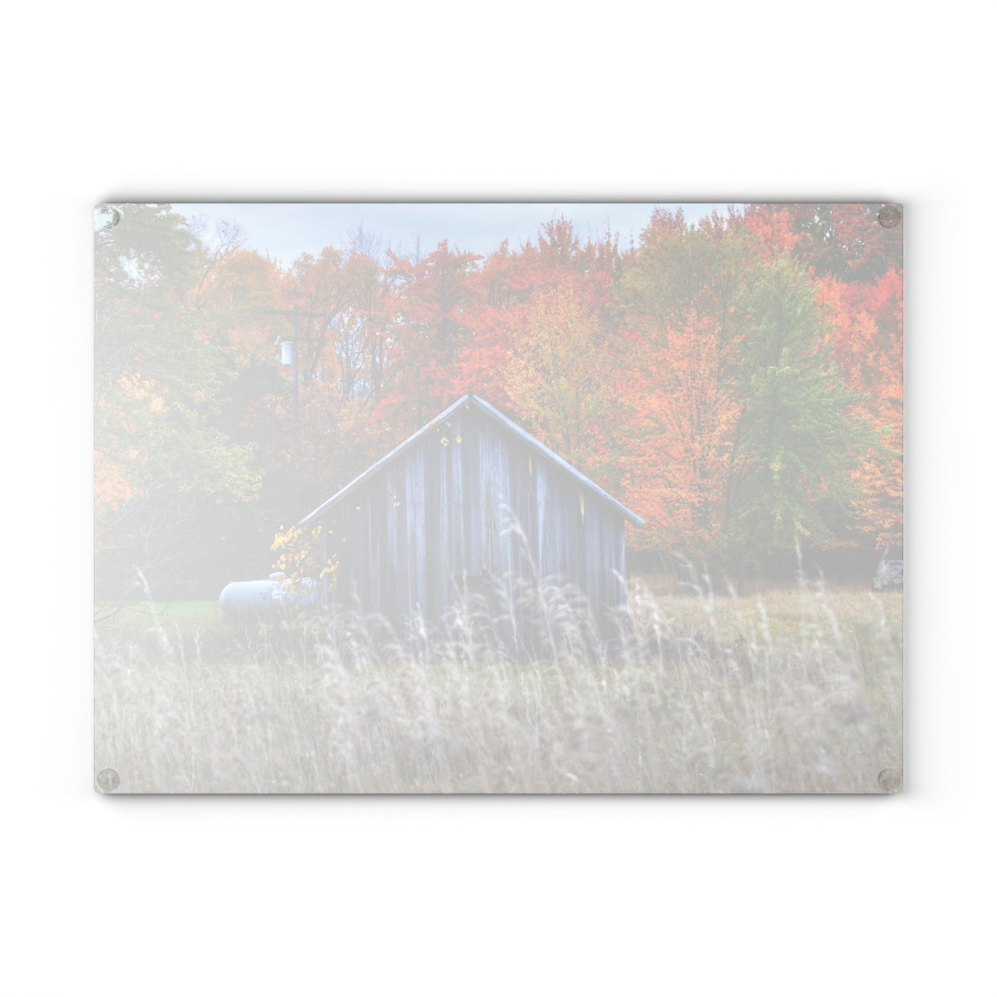 U R There Photography Beyond Church Road Little Grey Rustic Farmhouse Tempered-Glass Cutting Board