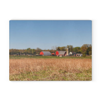 U R There Photography East Millington Road Farm Rustic Farmhouse Tempered-Glass Cutting Board
