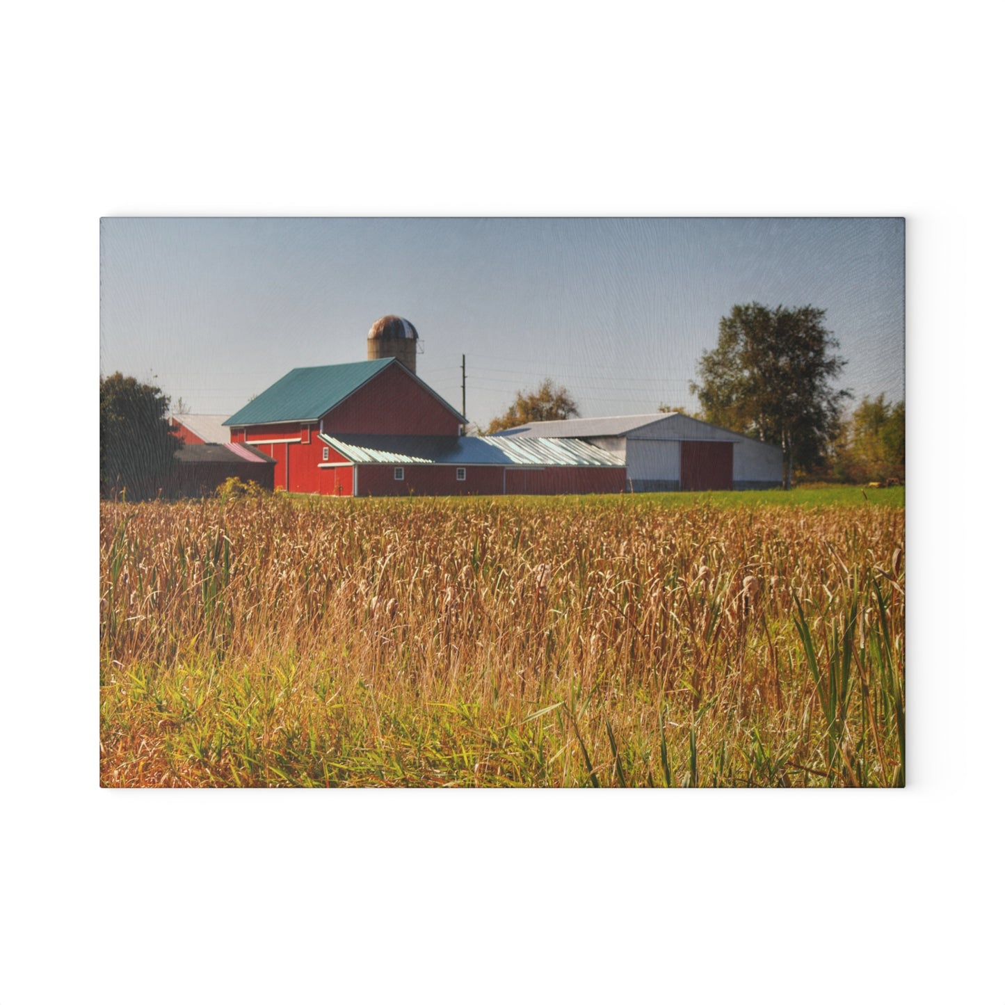 U R There Photography Oak Road Farm Rustic Farmhouse Tempered-Glass Cutting Board