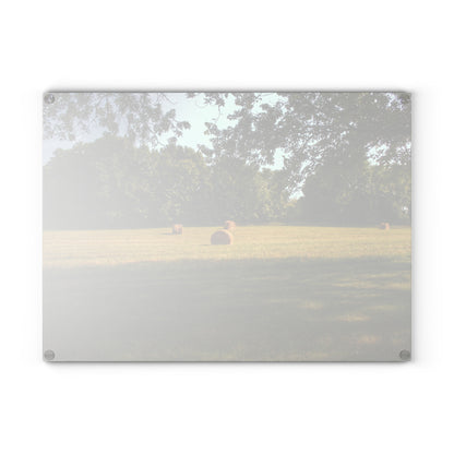 Barn Boutique Rustic Tempered-Glass Cutting Board| Summer Hay Bales I