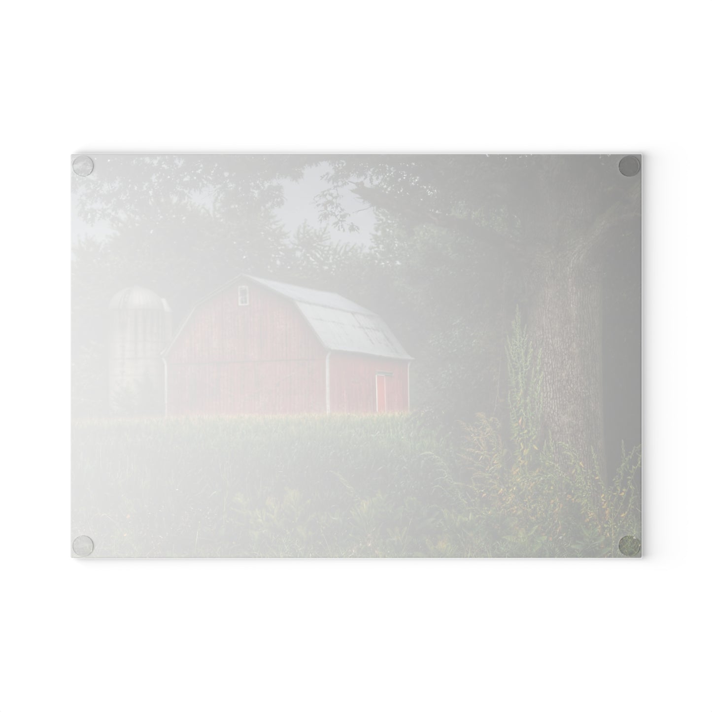 U R There Photography Mayville Lapeer Road Red Rustic Farmhouse Tempered-Glass Cutting Board
