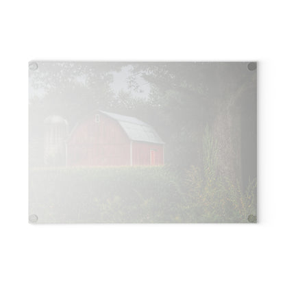 U R There Photography Mayville Lapeer Road Red Rustic Farmhouse Tempered-Glass Cutting Board