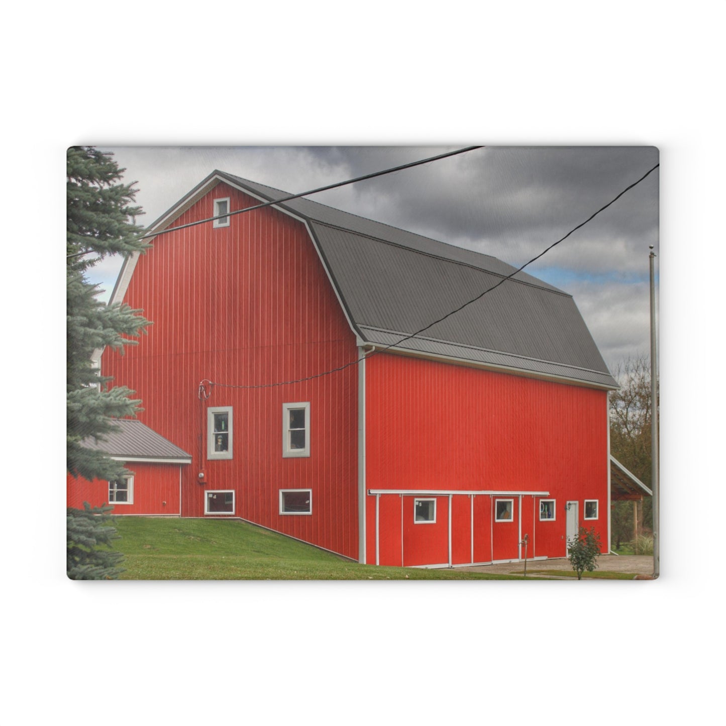 U R There Photography Connell Road Modern Red Rustic Farmhouse Tempered-Glass Cutting Board