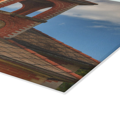 U R There Photography North Grove Road Schoolhouse II Rustic Farmhouse Tempered-Glass Cutting Board