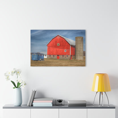 U R There Photography West Brown Road Quilted Red Rustic Farmhouse Acrylic Wall Print
