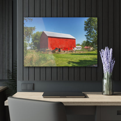 U R There Photography Harris Road Red Rustic Farmhouse Acrylic Wall Print