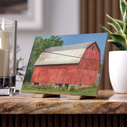 U R There Photography Belsay Road Red Rustic Farmhouse Decorative Ceramic Tile