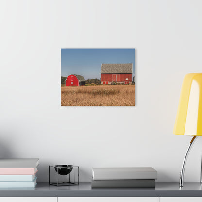 U R There Photography Brown City Wellman Line Road Reds Rustic Farmhouse Acrylic Wall Print
